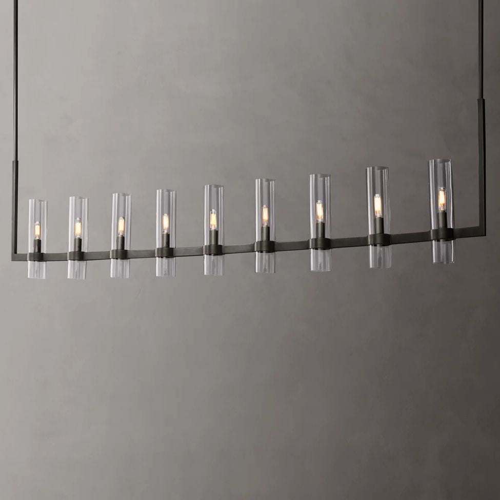 Ravelle Clear Glass Linear Chandelier 73"