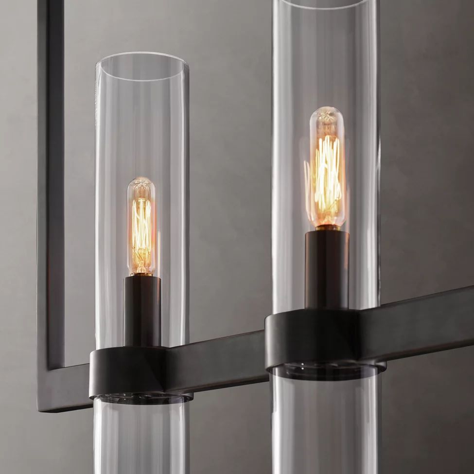Ravelle Clear Glass Linear Chandelier 73"