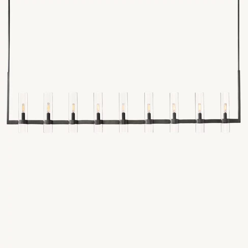 Ravelle Clear Glass Linear Chandelier 73"
