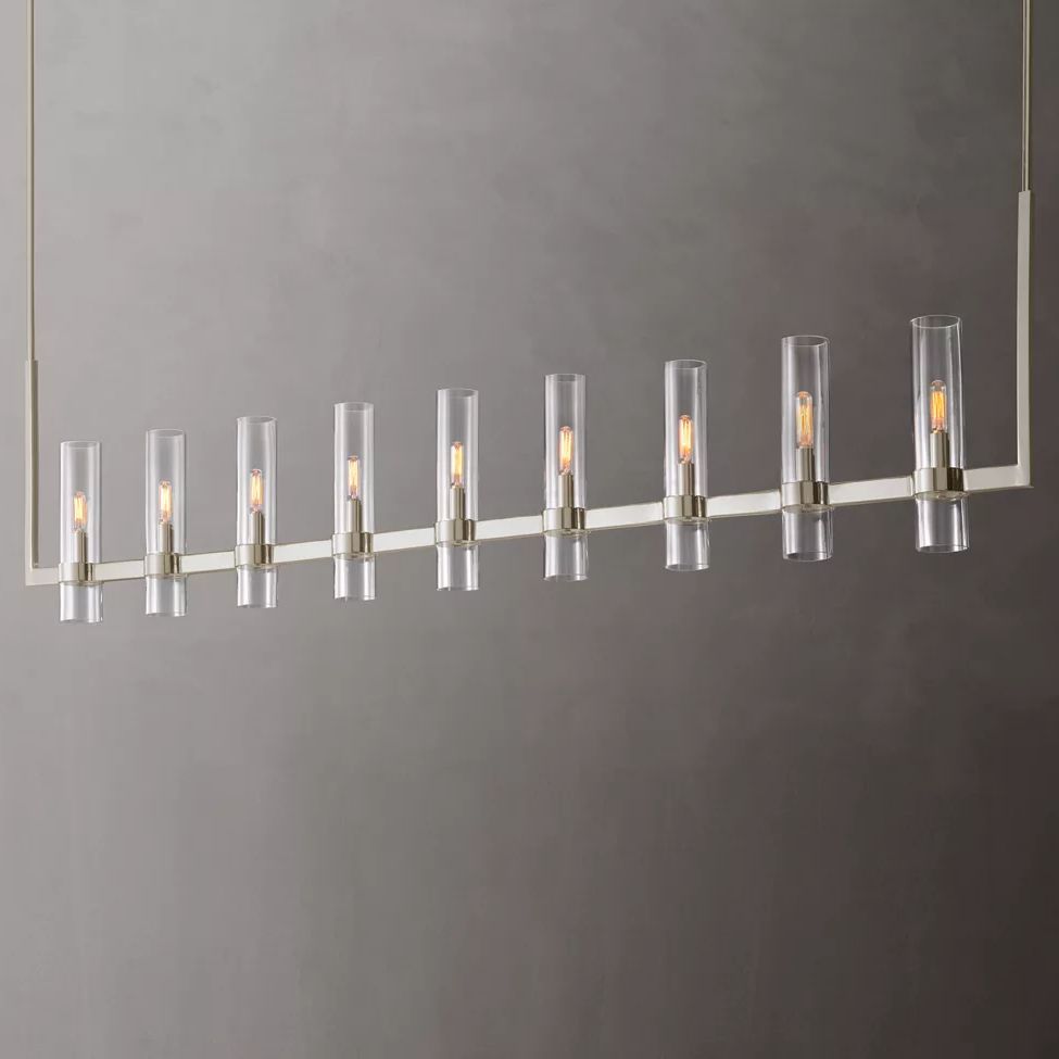 Ravelle Clear Glass Linear Chandelier 73"