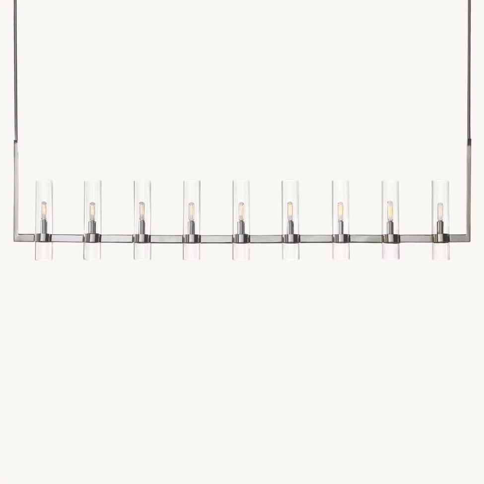 Ravelle Clear Glass Linear Chandelier 73"