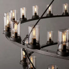 Ondra Flare Burnt Two-Tier Round Chandelier 48"