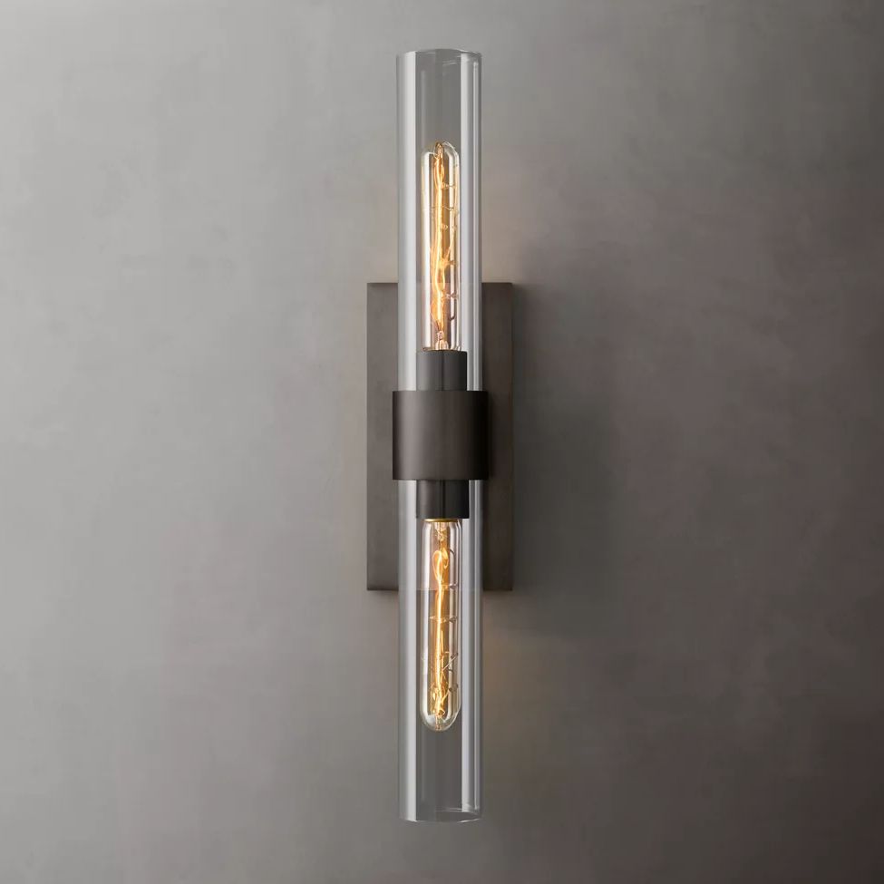 Ravelle Clear Glass Linear Wall Sconce