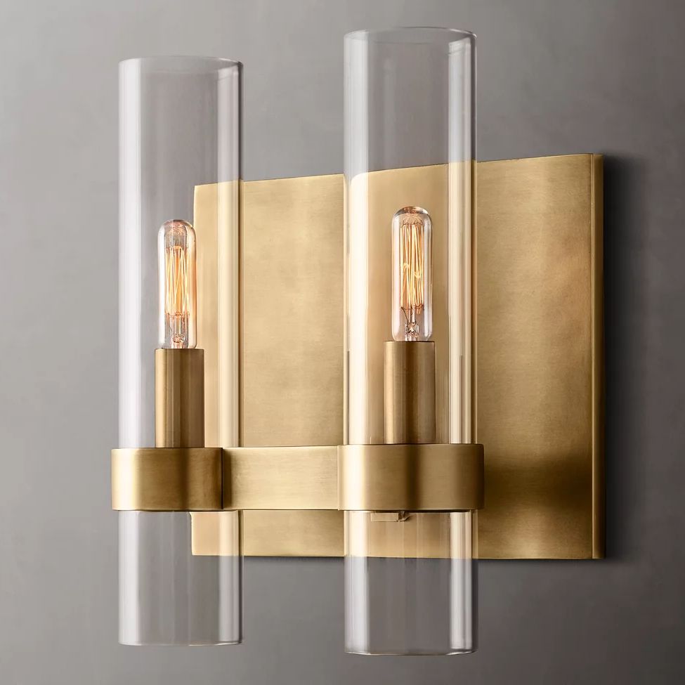 Ravelle Clear Glass Double Wall Sconce