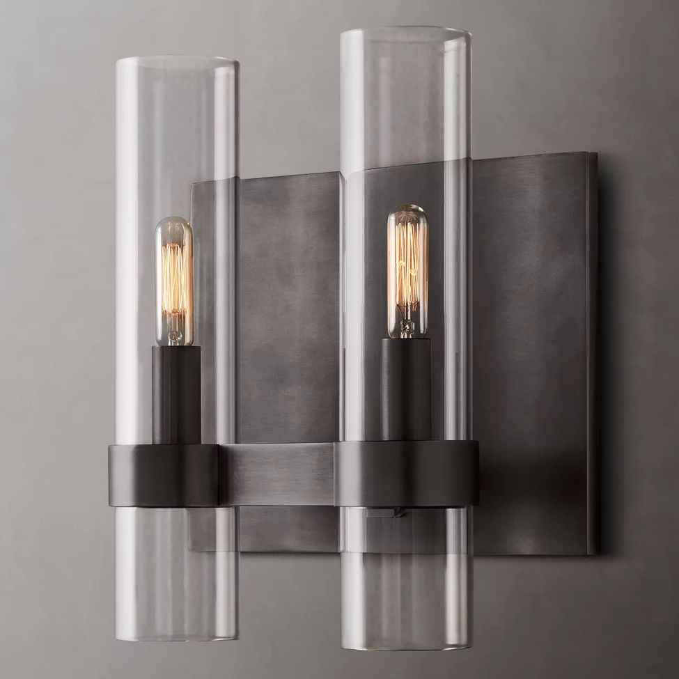Ravelle Clear Glass Double Wall Sconce