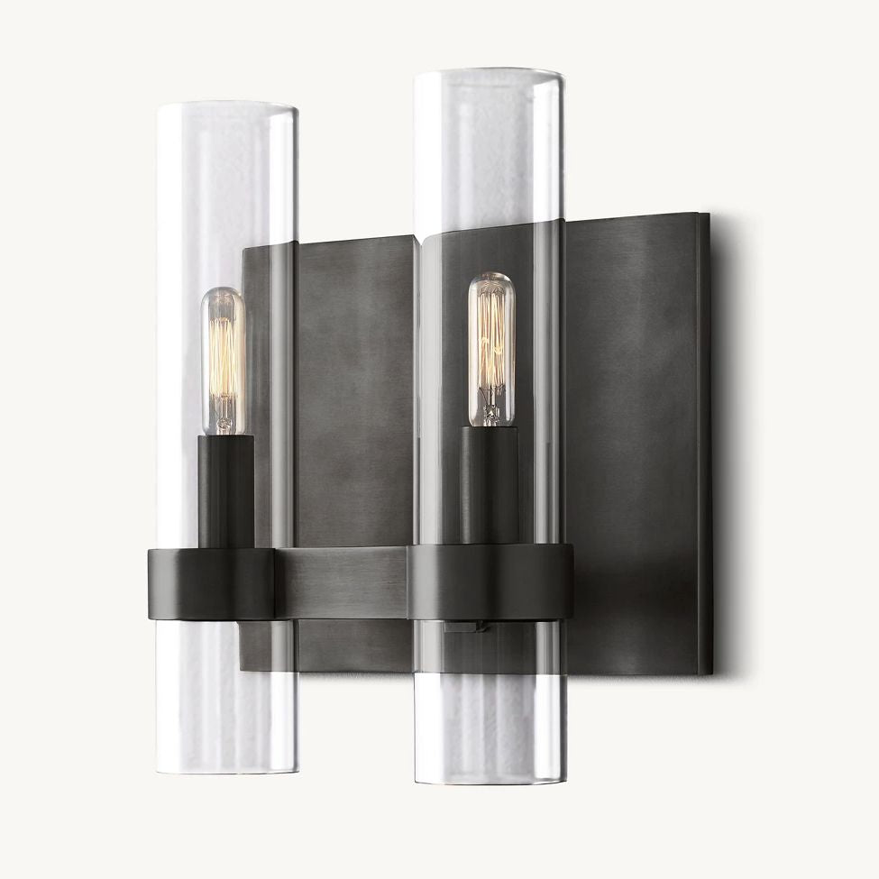 Ravelle Clear Glass Double Wall Sconce
