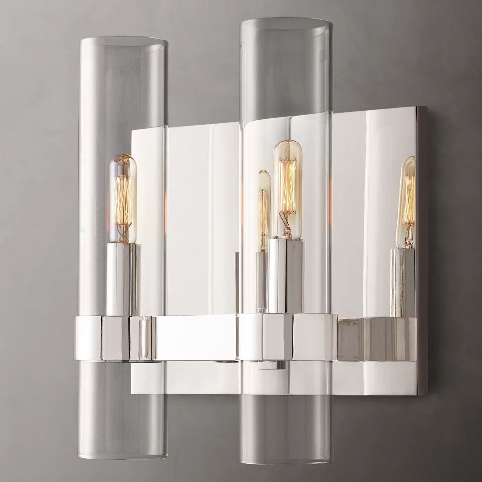 Ravelle Clear Glass Double Wall Sconce