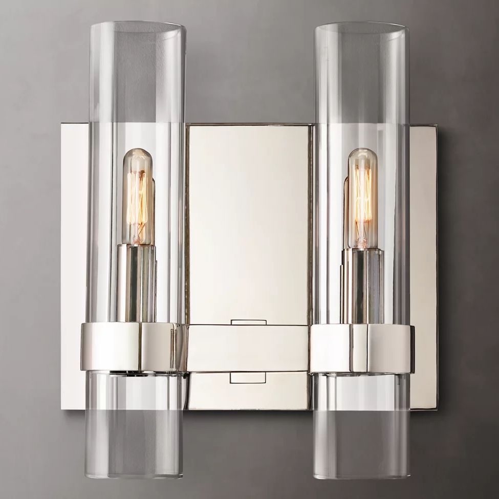 Ravelle Clear Glass Double Wall Sconce