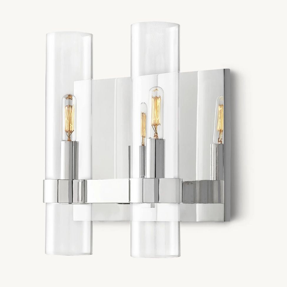 Ravelle Clear Glass Double Wall Sconce