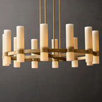 Ravelle Milk Glass Round Chandelier 36"
