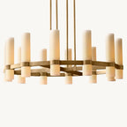 Ravelle Milk Glass Round Chandelier 36"