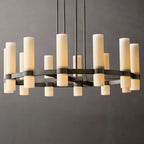 Ravelle Milk Glass Round Chandelier 36"