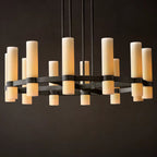 Ravelle Milk Glass Round Chandelier 36"