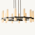 Ravelle Milk Glass Round Chandelier 36"