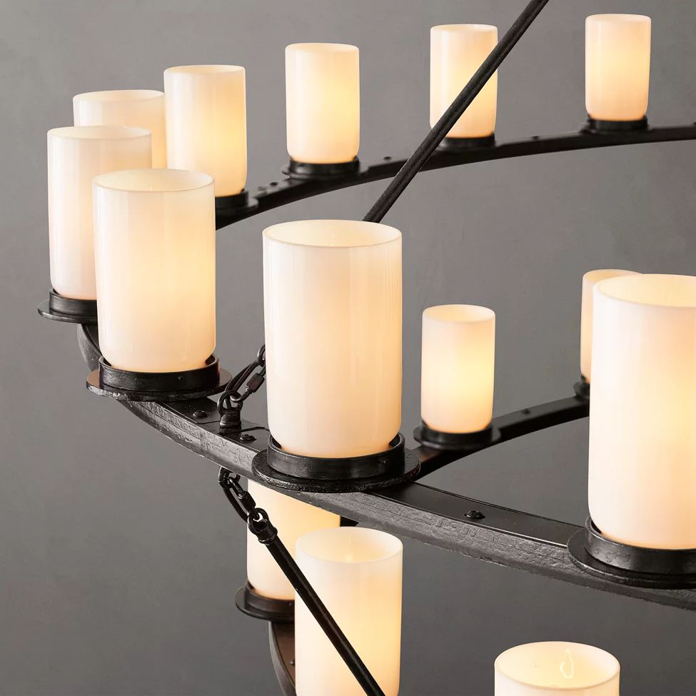 Ondra Flare Burnt Two-Tier Round Chandelier 48"