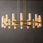 Ravelle Milk Glass Round Chandelier 48"