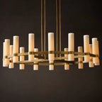 Ravelle Milk Glass Round Chandelier 48"