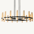 Ravelle Milk Glass Round Chandelier 48"