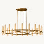 Ravelle Milk Glass Round Chandelier 60"
