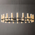 Ravelle Milk Glass Round Chandelier 60"
