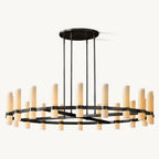 Ravelle Milk Glass Round Chandelier 60"