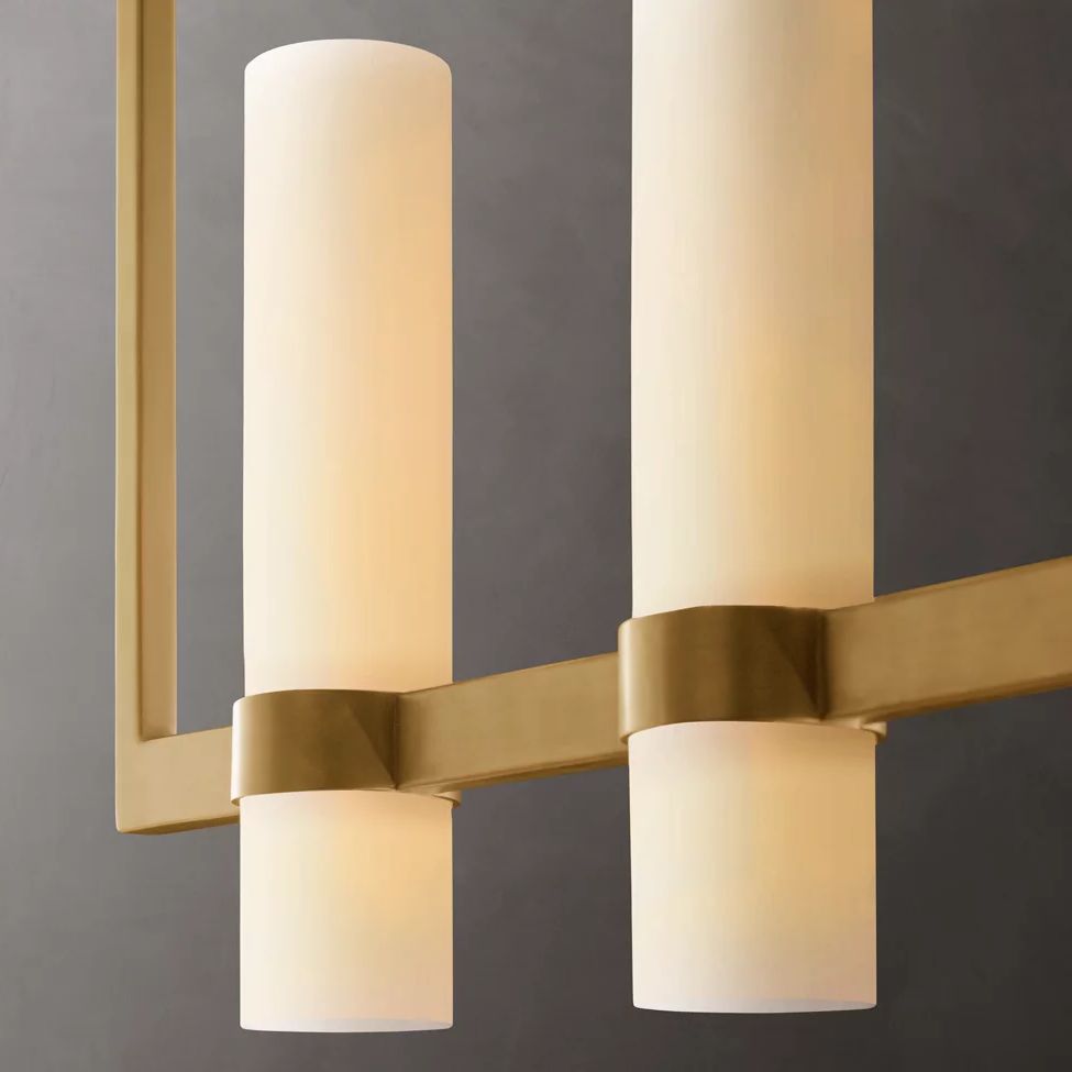 Ravelle Milk Glass Linear Chandelier 59"