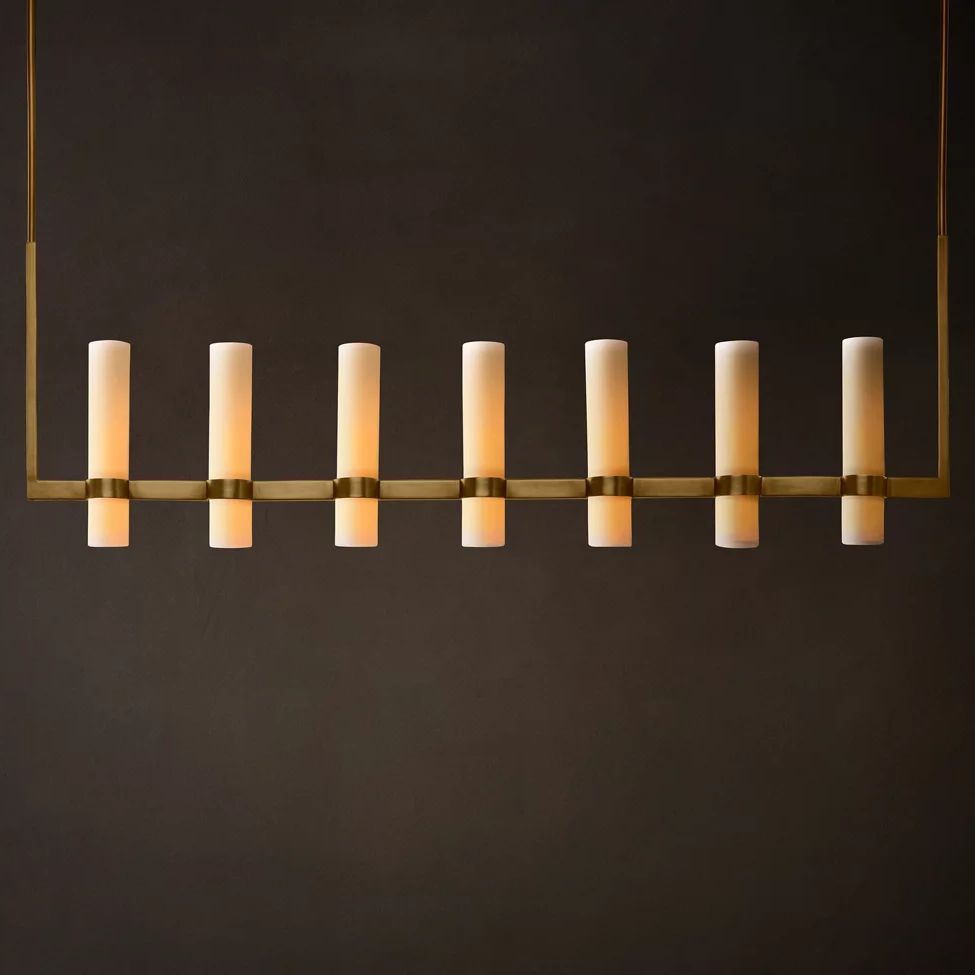 Ravelle Milk Glass Linear Chandelier 59"