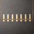 Ravelle Milk Glass Linear Chandelier 59"