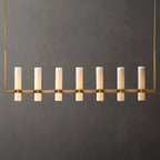 Ravelle Milk Glass Linear Chandelier 59"