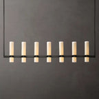 Ravelle Milk Glass Linear Chandelier 59"