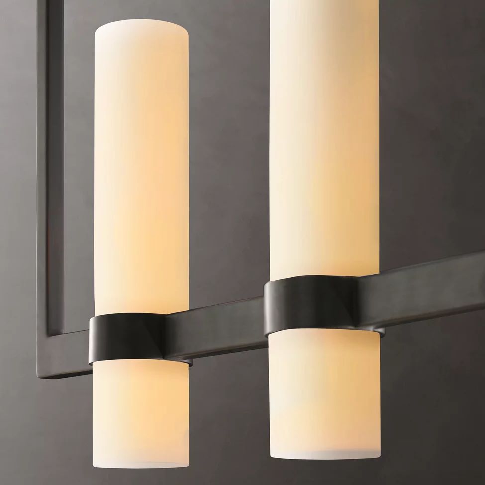 Ravelle Milk Glass Linear Chandelier 59"