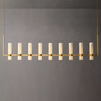 Ravelle Milk Glass Linear Chandelier 73"
