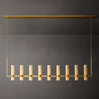 Ravelle Milk Glass Linear Chandelier 73"