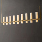 Ravelle Milk Glass Linear Chandelier 73"