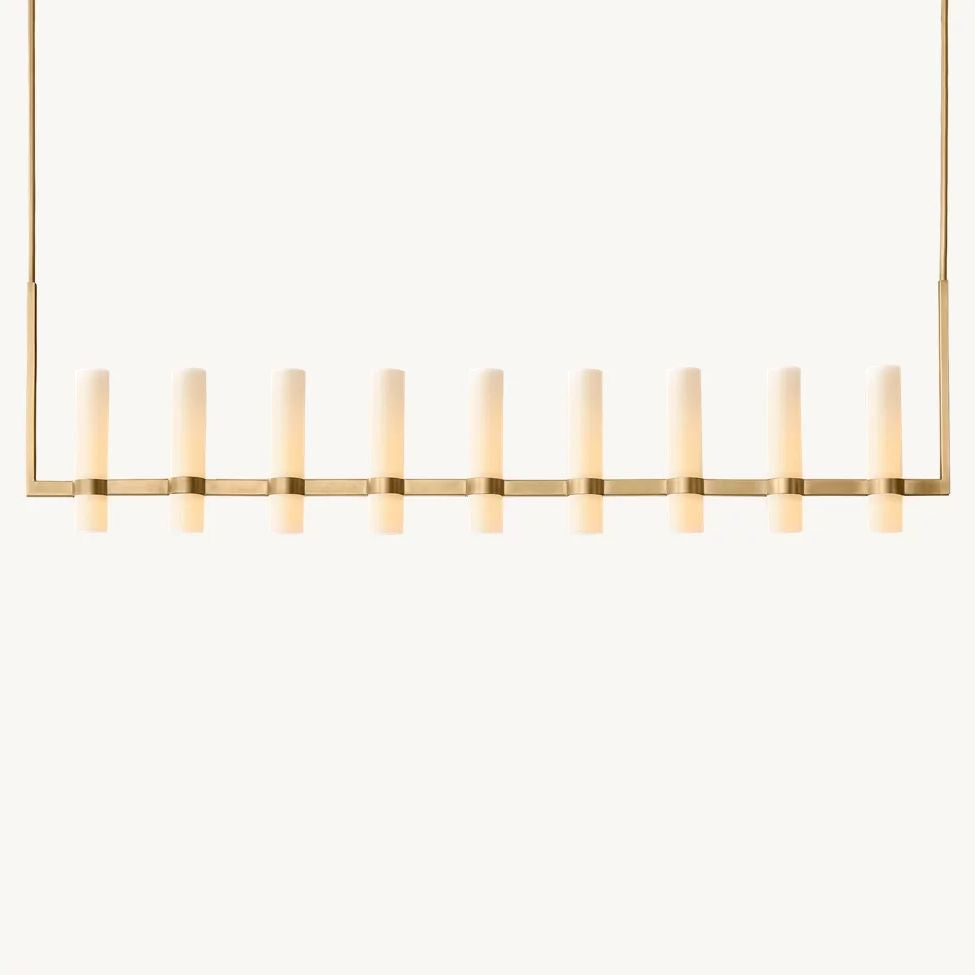 Ravelle Milk Glass Linear Chandelier 73"