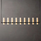 Ravelle Milk Glass Linear Chandelier 73"