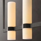 Ravelle Milk Glass Linear Chandelier 73"