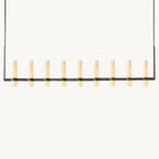 Ravelle Milk Glass Linear Chandelier 73"