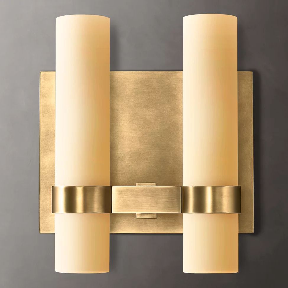 Ravelle Milk Glass Double Wall Sconce