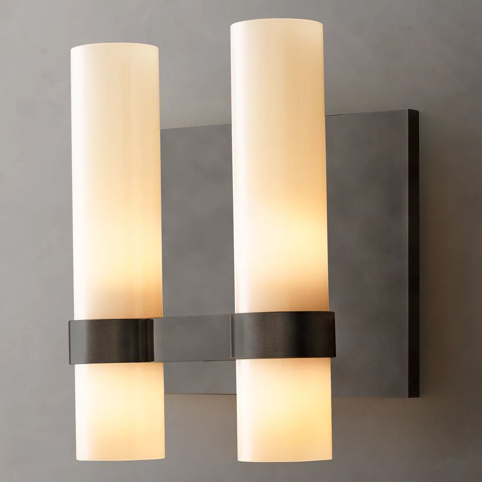 Ravelle Milk Glass Double Wall Sconce