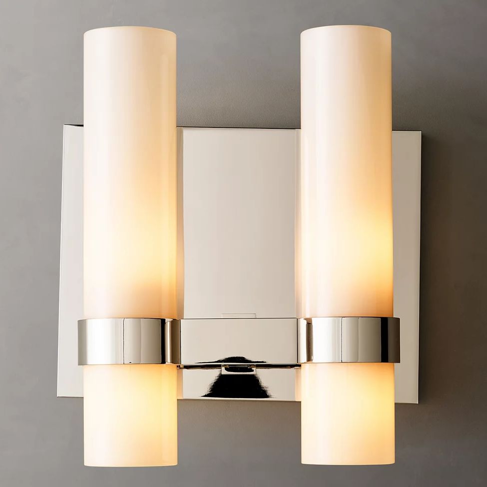 Ravelle Milk Glass Double Wall Sconce
