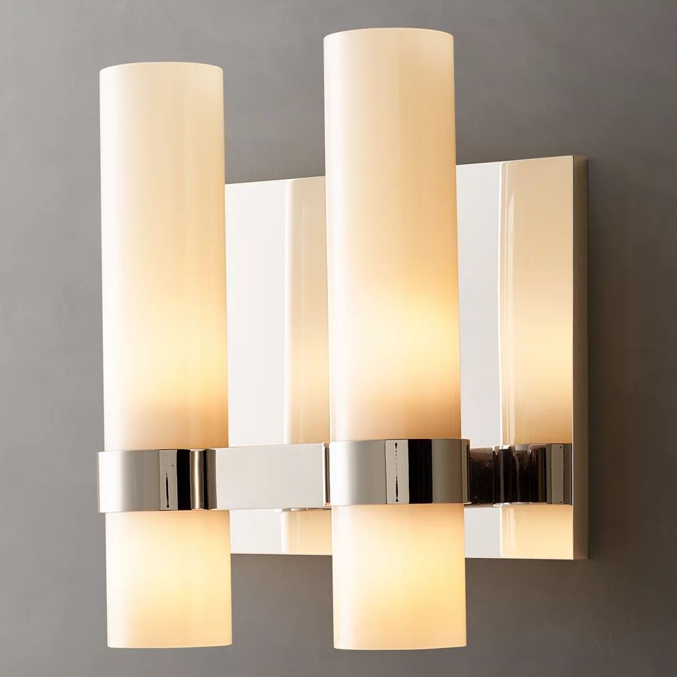 Ravelle Milk Glass Double Wall Sconce