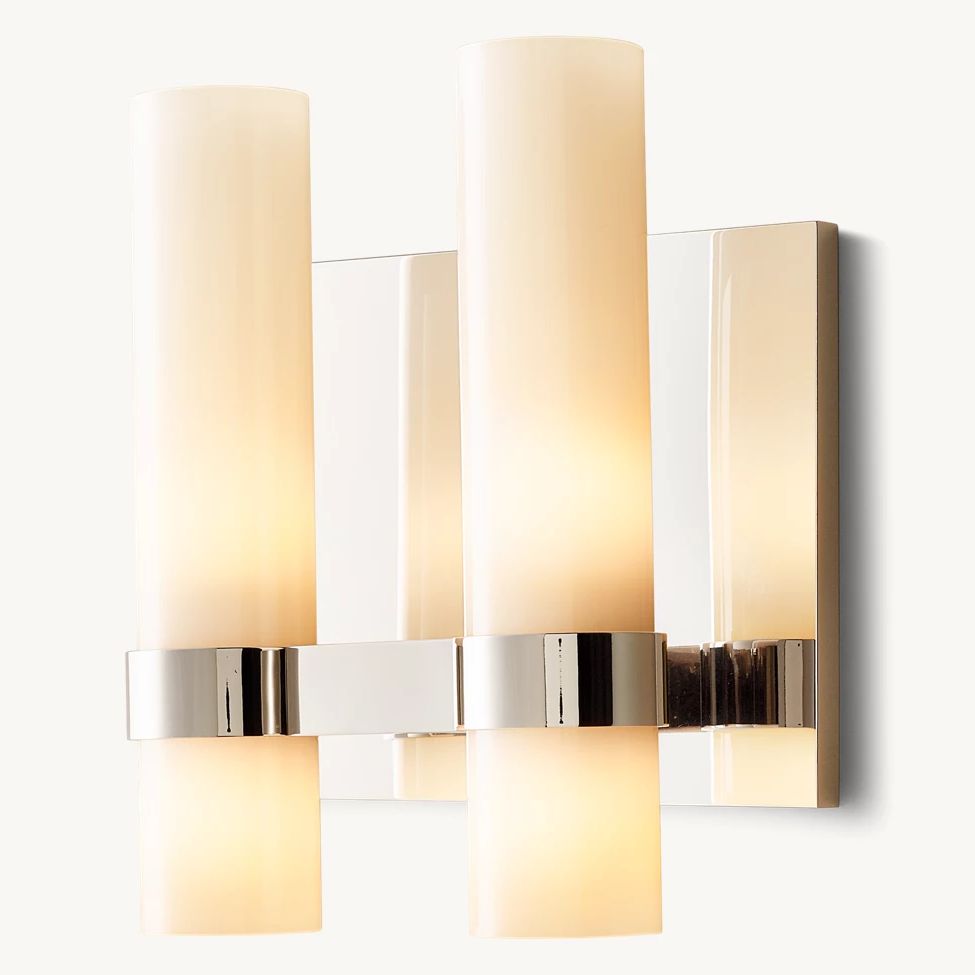 Ravelle Milk Glass Double Wall Sconce