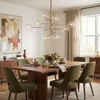 Lucelle Glass Globe Six-Arm Chandelier 40"