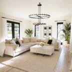 Arcachon Hexagon Crystal Two-Tier Round Chandelier 60"