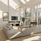 Arcachon Hexagon Crystal Two-Tier Round Chandelier 60"