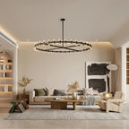 Arcachon Hexagon Crystal Round Chandelier 60"