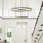 Arcachon Hexagon Crystal Two-Tier Round Chandelier 60"