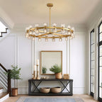 Arcachon Gear Crystal Round Chandelier 36"
