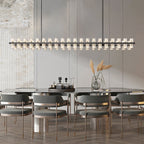 Arcachon Gear Crystal Rectangular Chandelier 54"